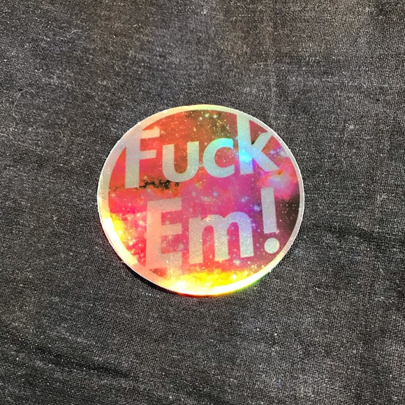 F EM Metallic Prismatic Rainbow Reflective Sticker - Picture 3 of 4